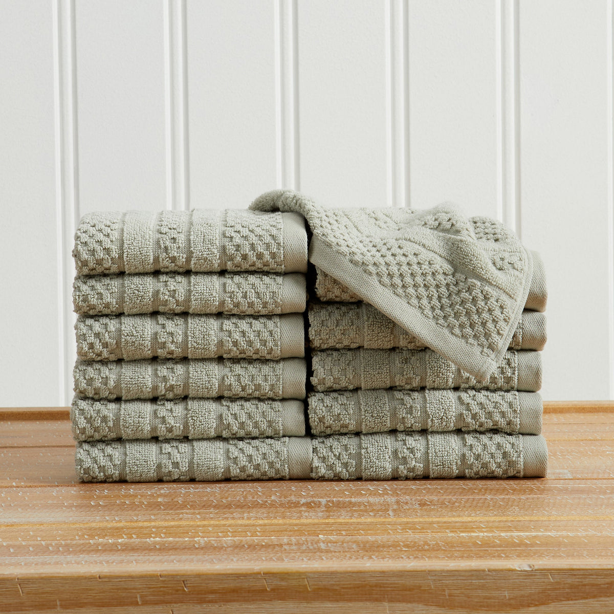 100% Cotton Checkered Jacquard Bath Towel Set