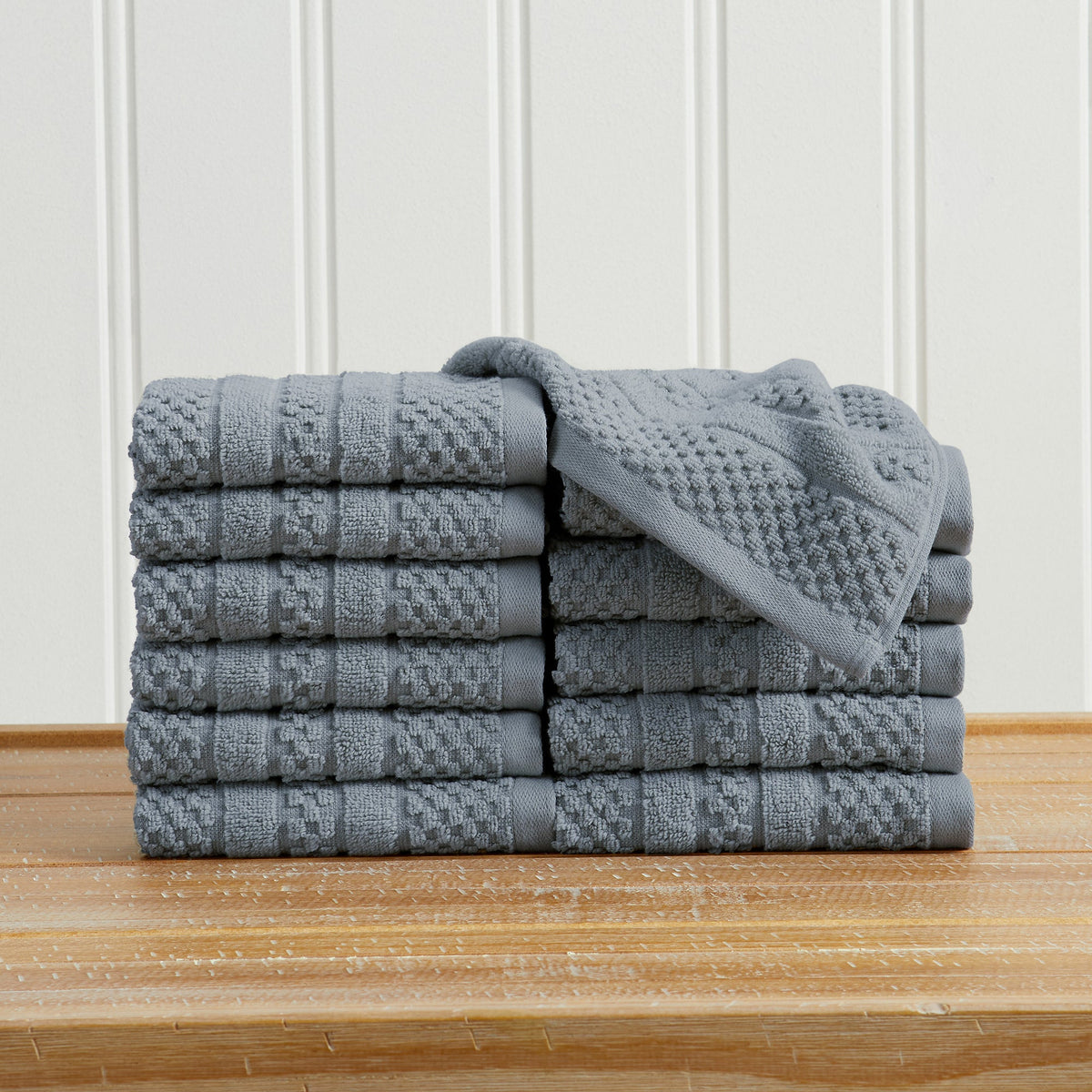100% Cotton Checkered Jacquard Bath Towel Set