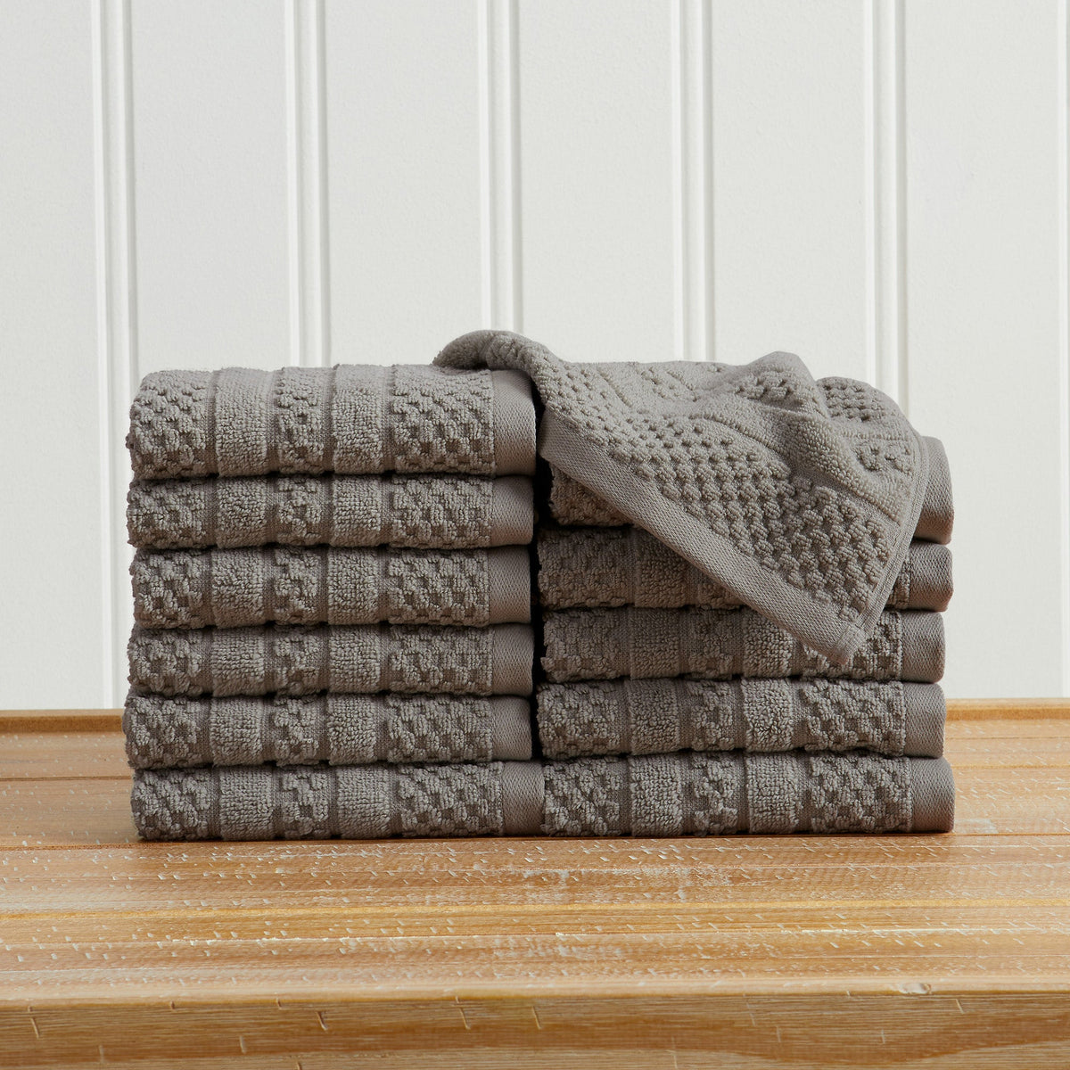 100% Cotton Checkered Jacquard Bath Towel Set