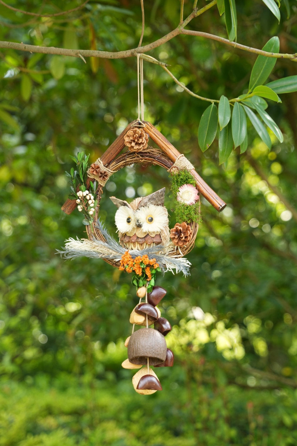 "The Owl's Forest Home" Wreath Chime