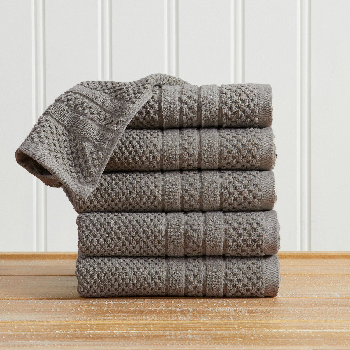 100% Cotton Checkered Jacquard Bath Towel Set
